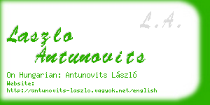 laszlo antunovits business card