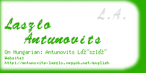 laszlo antunovits business card